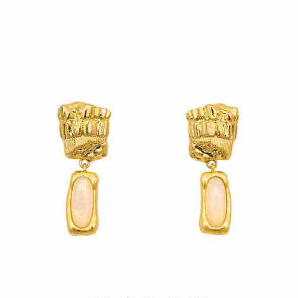 Temple Column Jigsaw Earrings