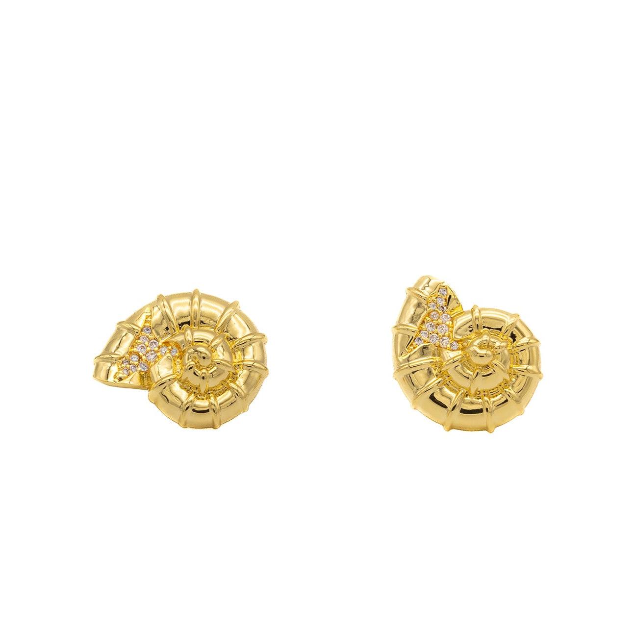 Hallucinogenic Nautilus Earrings-Golden