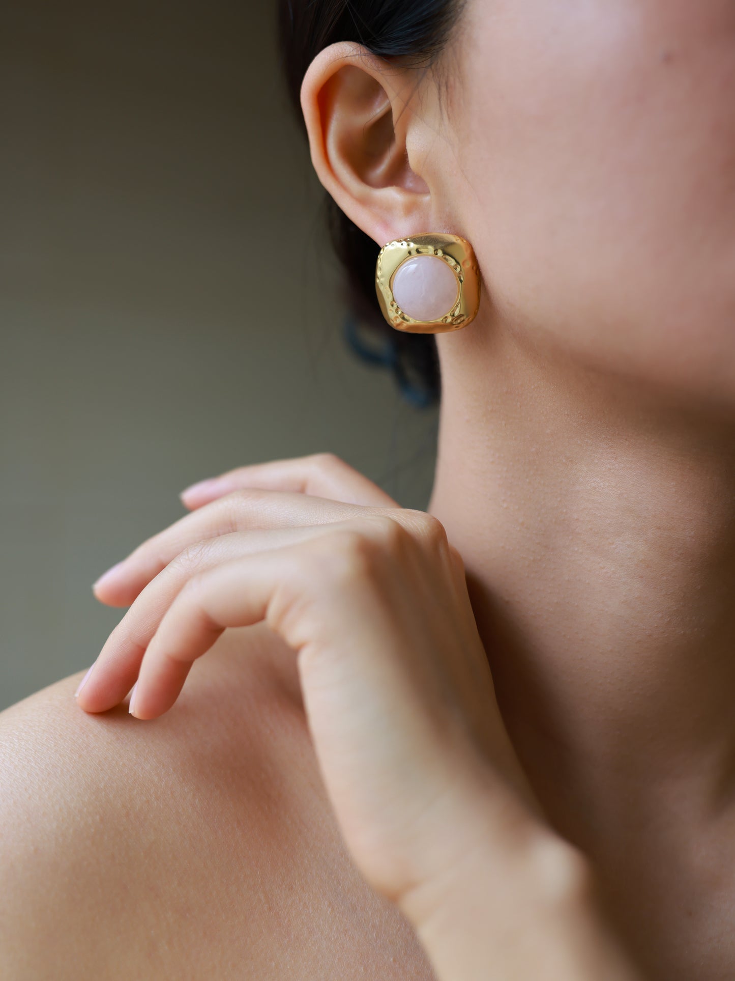 Retro small square stud earrings