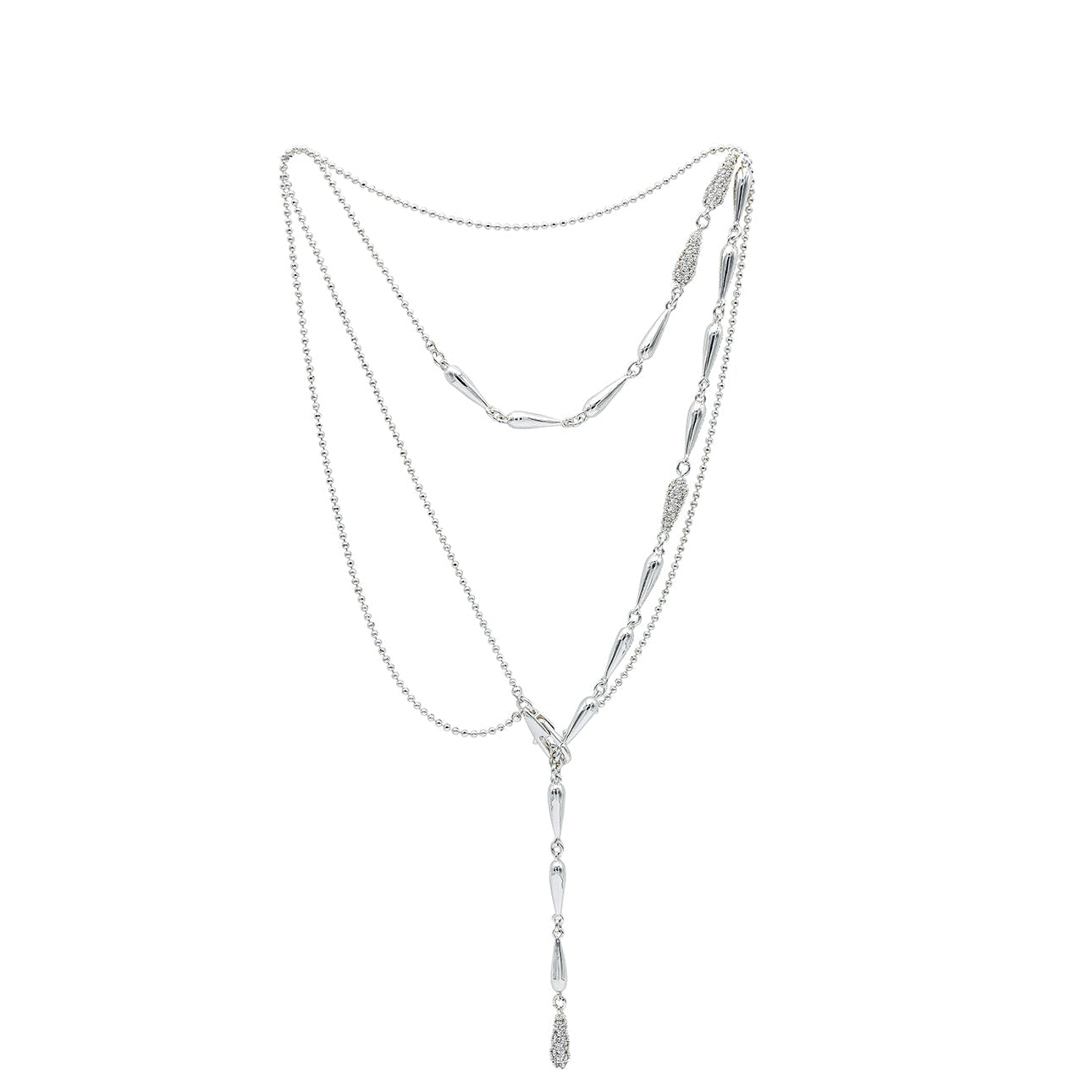 Multifunctional necklace / collar chain / sweater chain - Silver