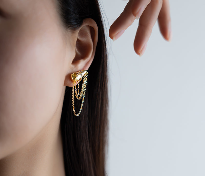 Elven Conch Tassel Earrings