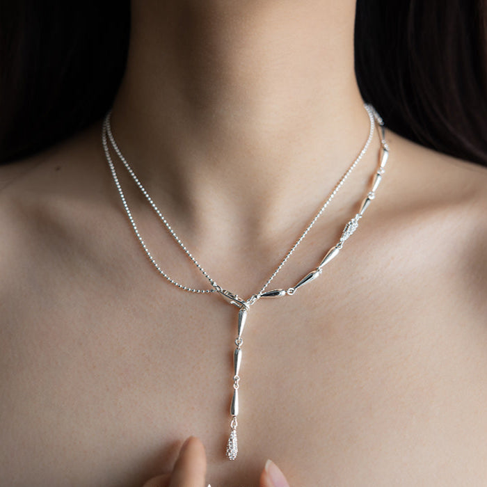 Multifunctional necklace / collar chain / sweater chain - Silver