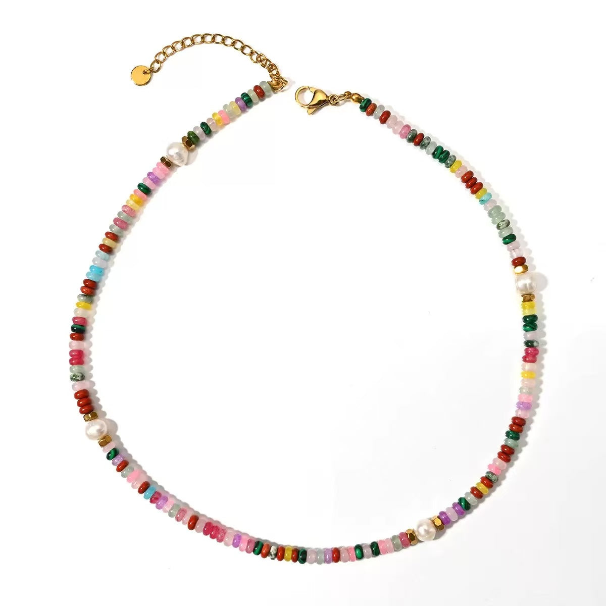 Colored natural stone necklace