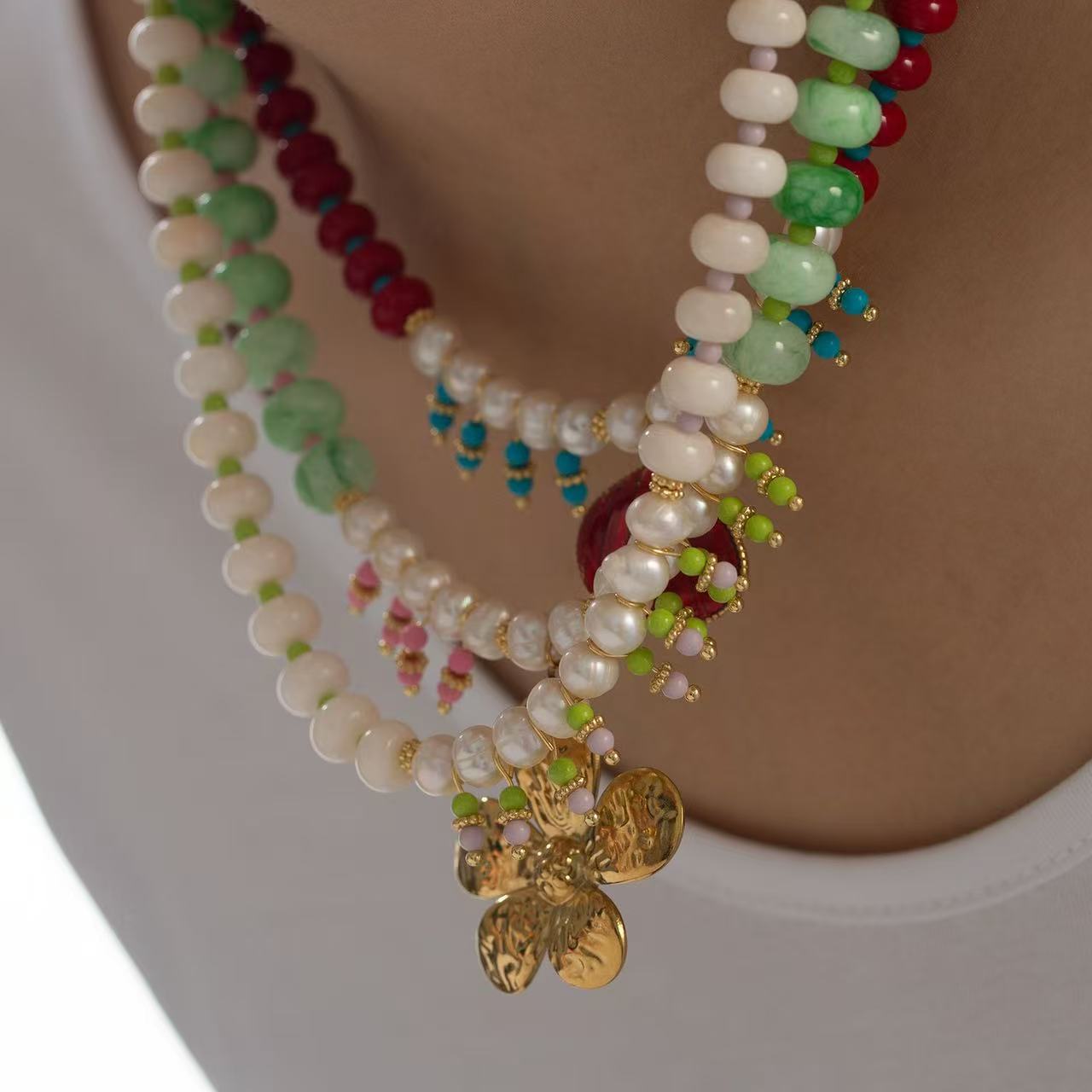 Nuna dorp necklace-Golden flower