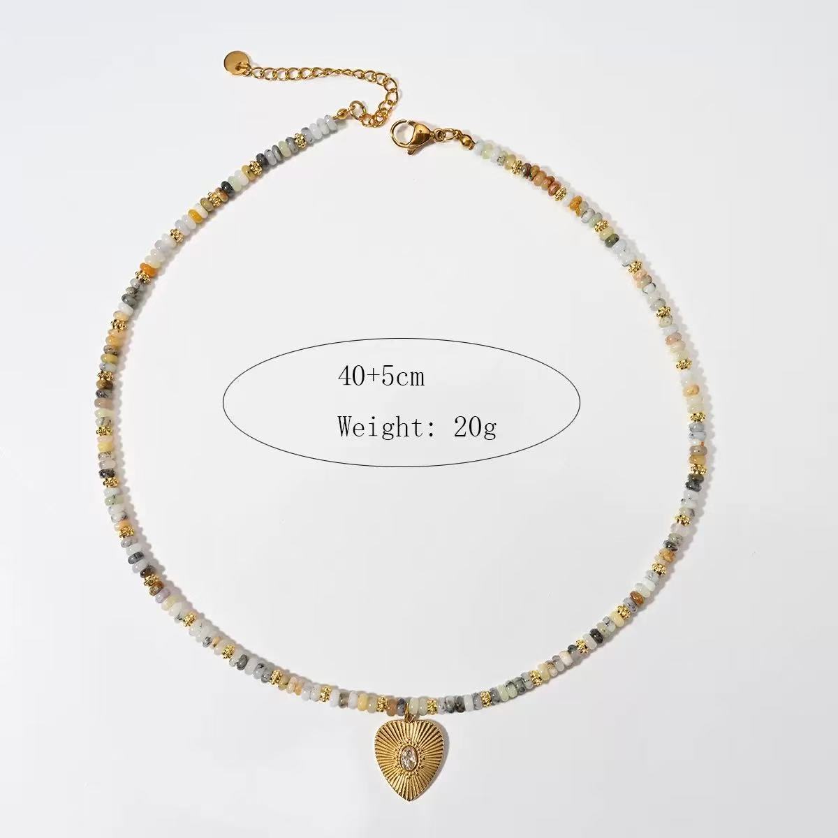 Colored natural stone necklace