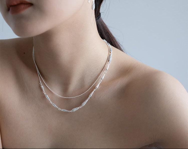 Multifunctional necklace / collar chain / sweater chain - Silver