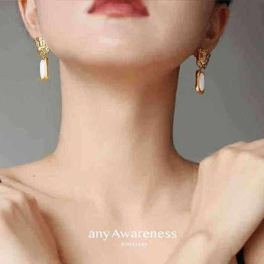 Temple Column Jigsaw Earrings