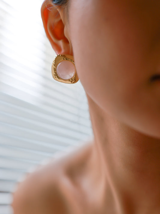 Retro small square stud earrings